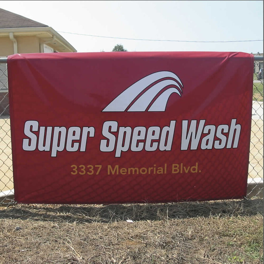 Super Speed Wash vinyl banner