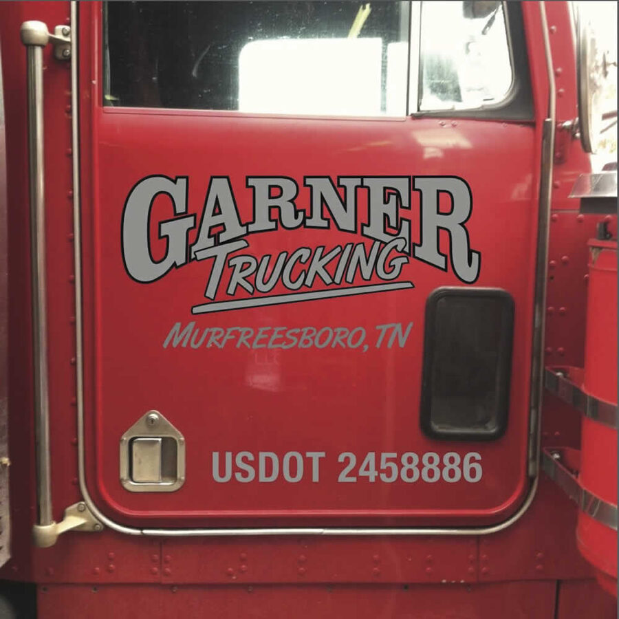 Garner Trucking cab lettering, Murfreesboro TN